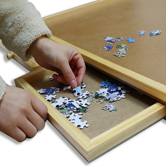 Gibbon Kiefernholz Jigsaw Holz Puzzle Tisch,Puzzle Tisch Mit Vier