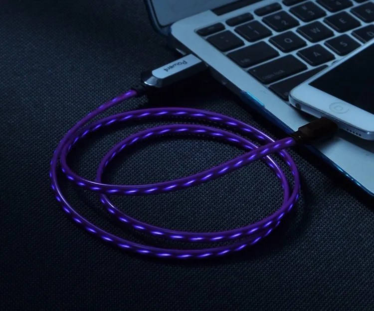 3ft 4ft Light Up El Led Round Charging Cable Charging Cord For Iphone6