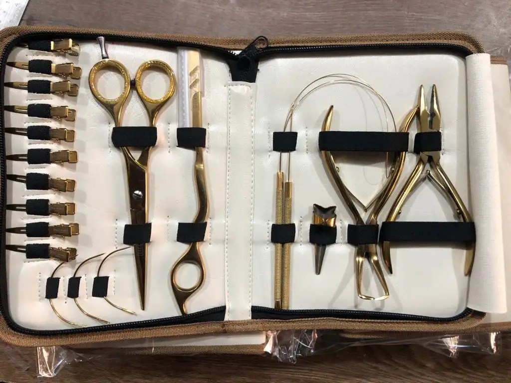 Matte Black I Tip Hair Extension Tools Stainless Steel Kit With Loop