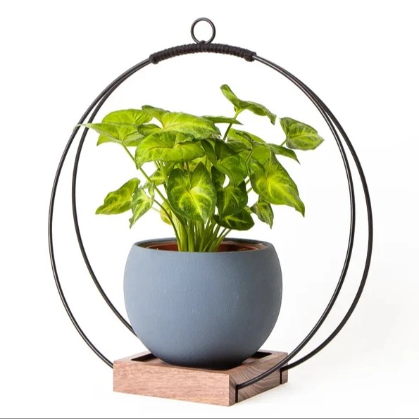 Black Hanging Iron Planter Metal Hanging Plant Pot Iron Plant Hanger Swing Flower Pot Nordic