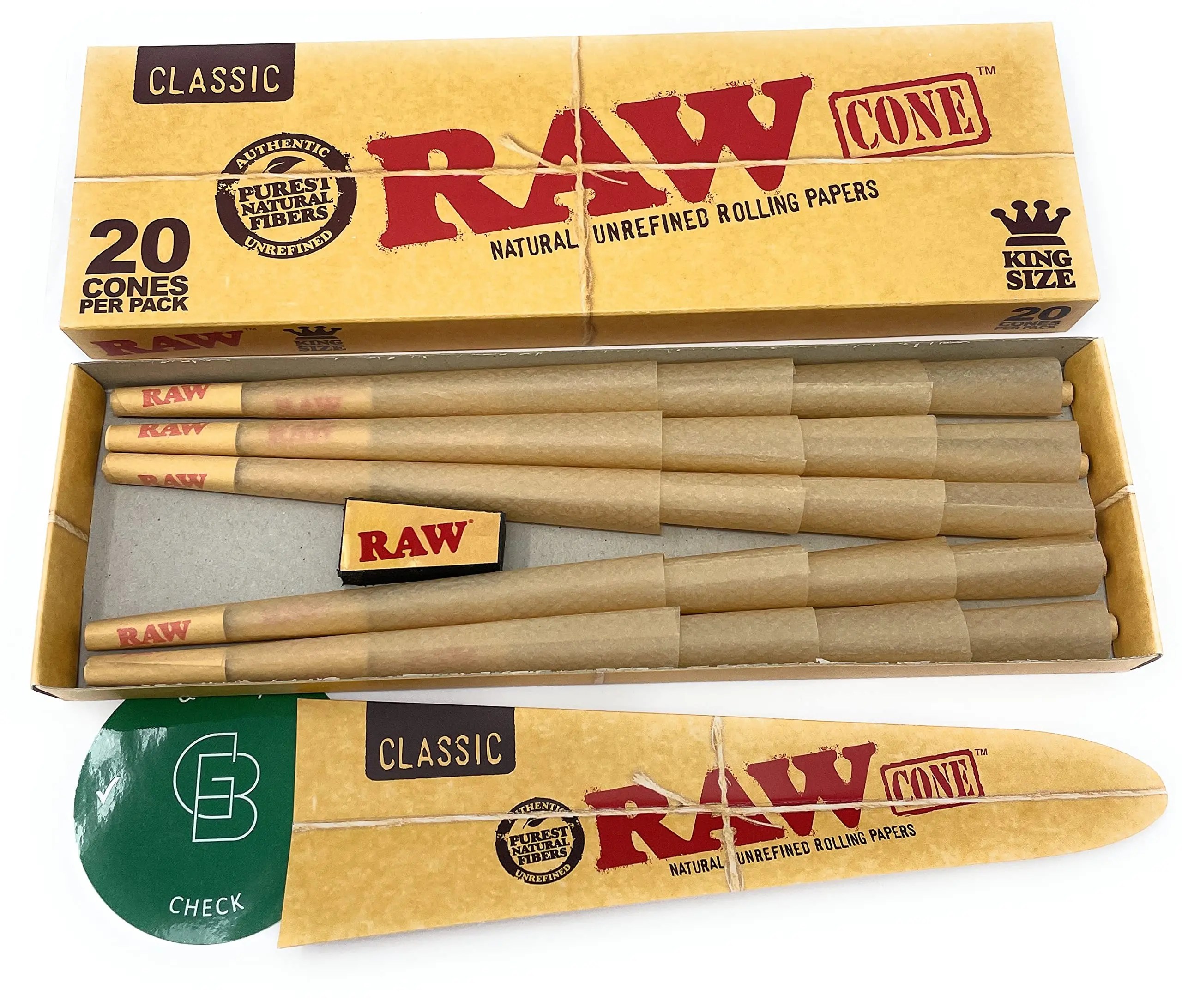 Smoking King Size Natural Standard Raw Rizla Rolling Hemp Papers 100
