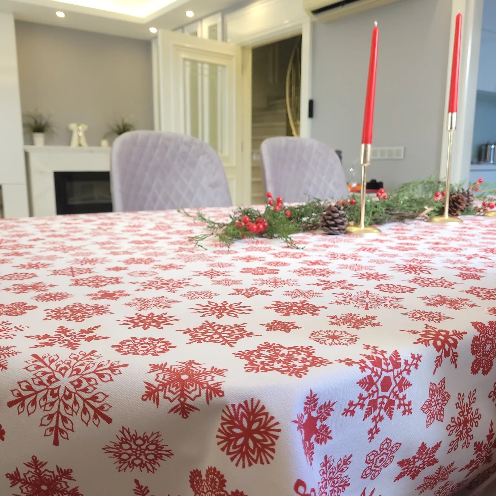 Christmas Tablecloth Carefree Tablecloth Snowflake Christmas Concept