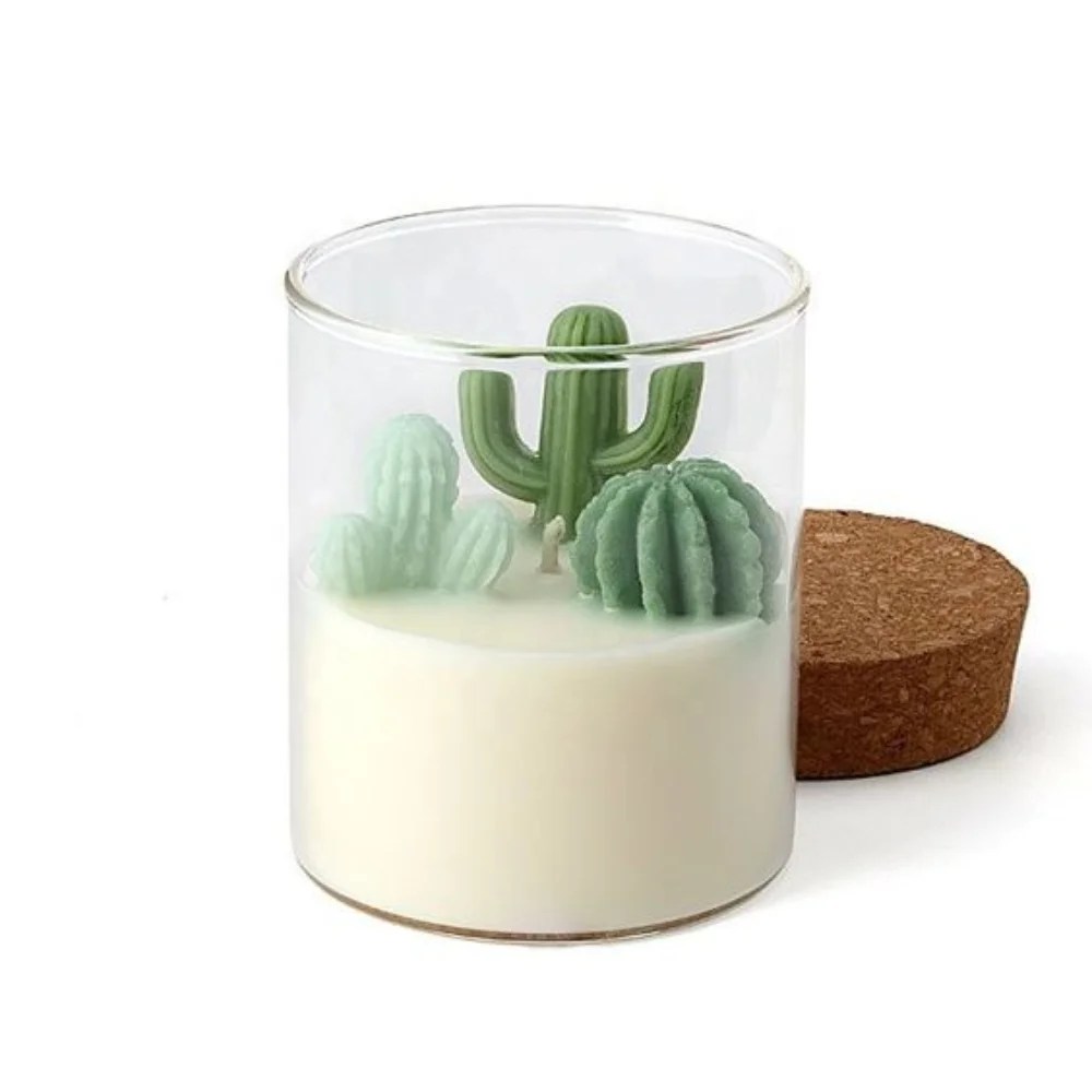 Handmade Soy Wax Cactus Flower Candle Mother Day's Gift Valentine Gift