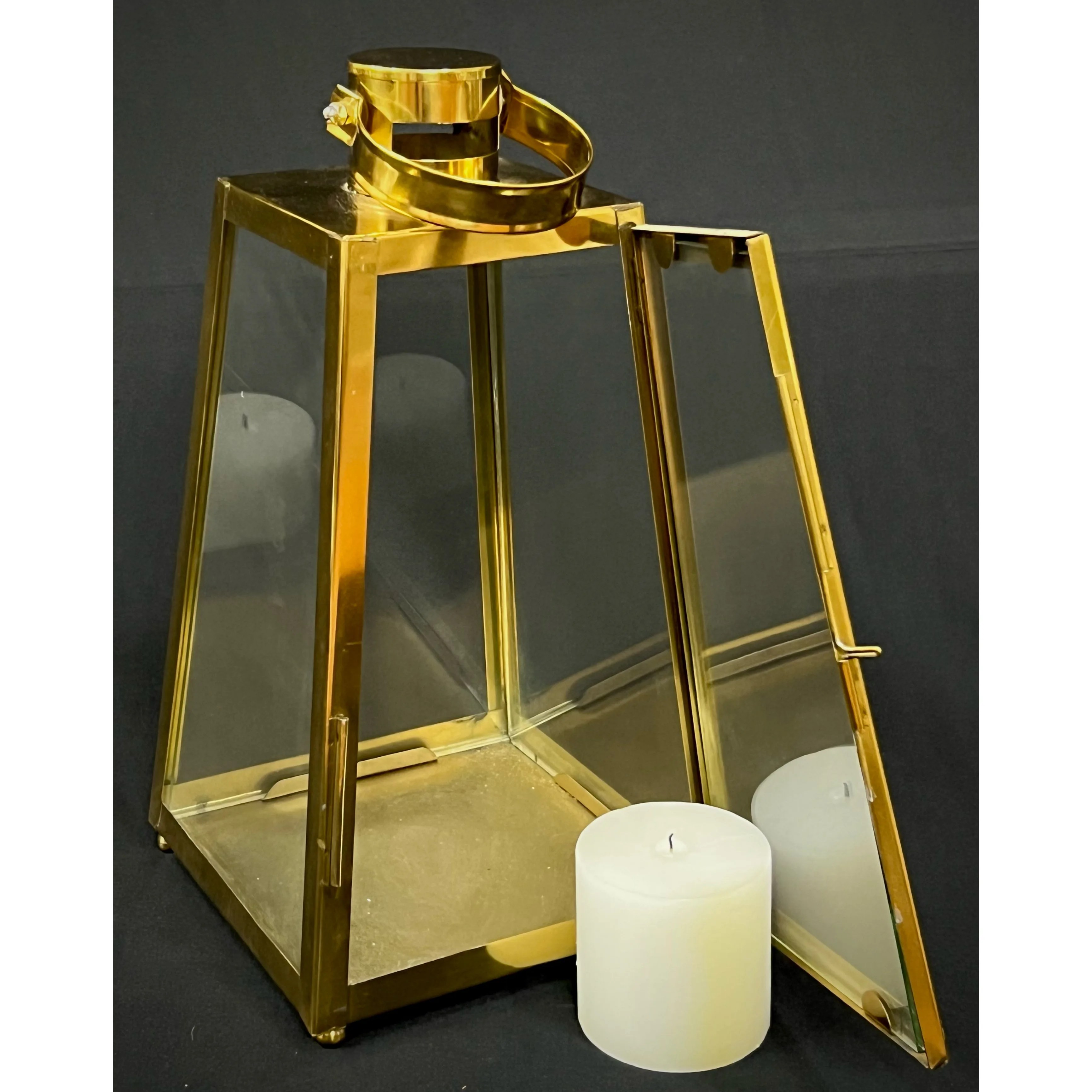 High On Demand Customized Size Brass Candle Lantern For Gifting Purpose