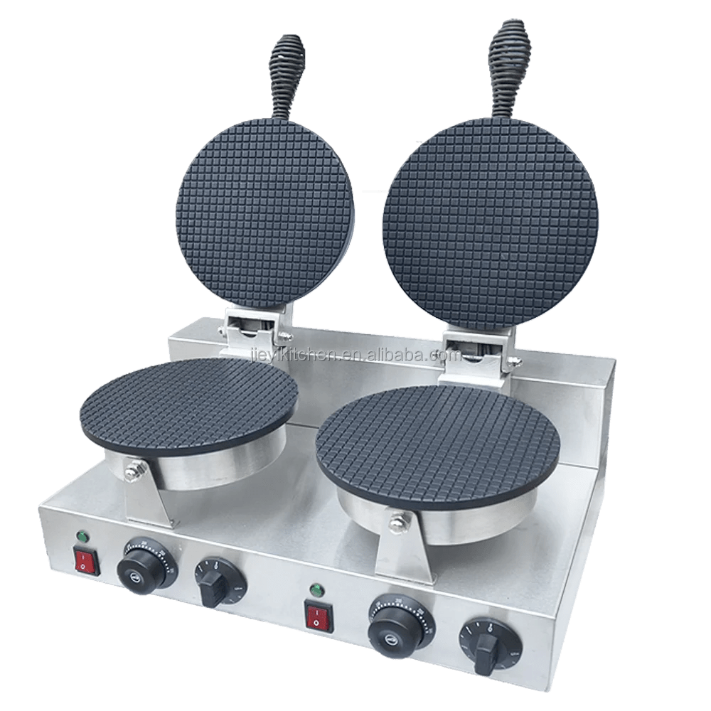 Commercial Waffle Ice Cream Cone Baker Double Head Waffle Machine Snack