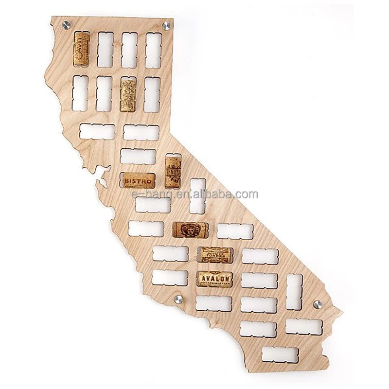 Wine Cork Map Florida Wall Mounted Wine Cork Holder Decor Display Art