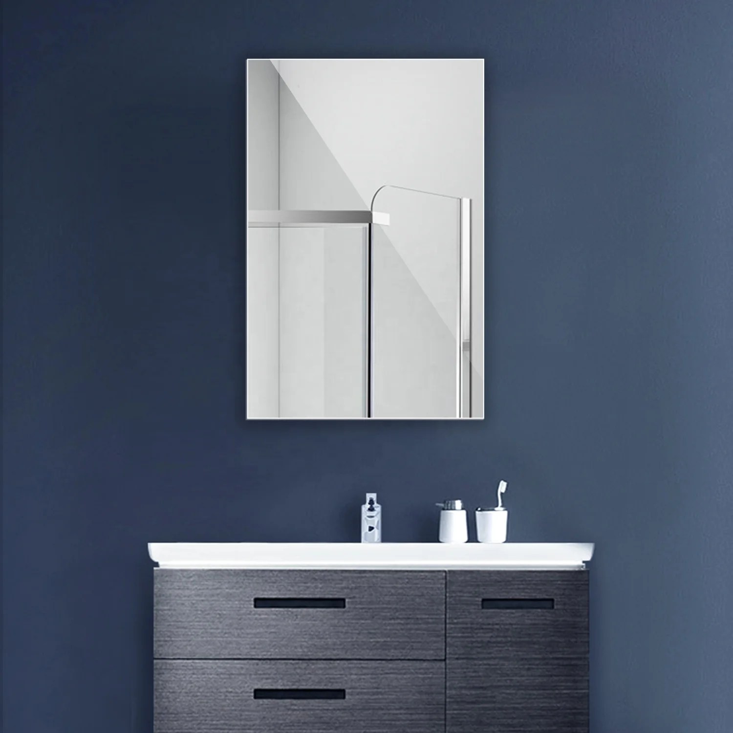 Stainless Steel Mirror Wall Mounted Storage Bathroom