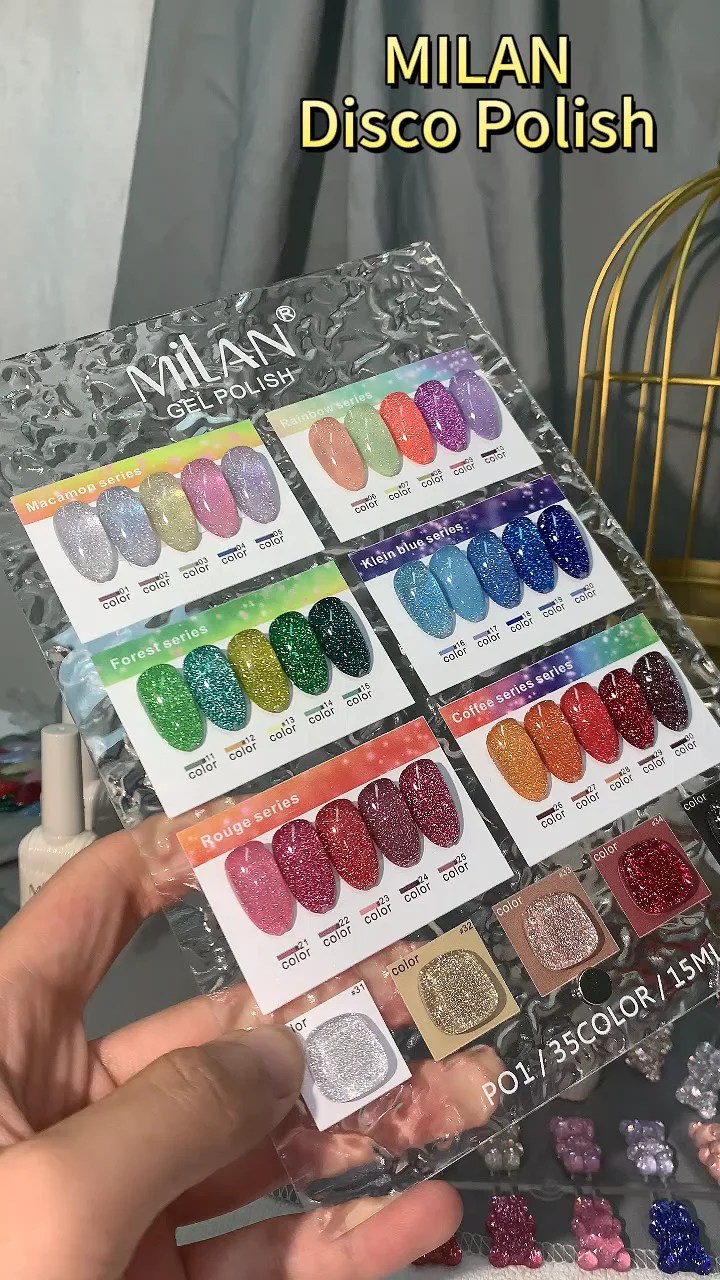 Milan 2023 New Reflective Disco Gel Polish Collection Diamond Glitter