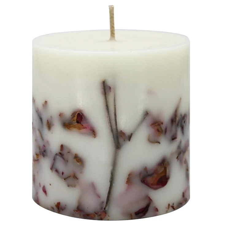 Vela Aromática De Pilar De Pétalos De Rosa Secos Botánicos Decorativos Al Por Mayor - Buy Vela De Pétalos De Rosa Secos,Vela De Pilar Al Por Mayor, Vela Perfumada Decorativa Product On Alibaba.com