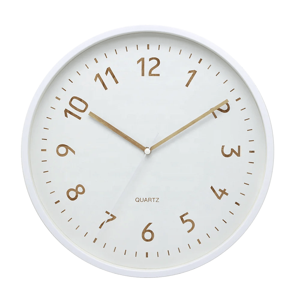 12 Inch White Clean And Simple Home Goods Wall Clocks Plastic Wall