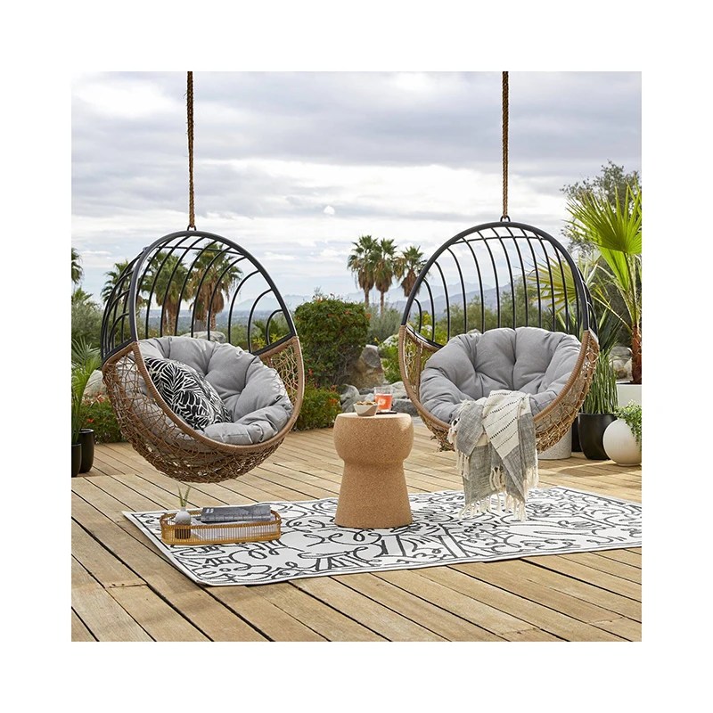 Cheap Outdoor Furniture Hanging Patio Swings Rattan Plastic Hanging