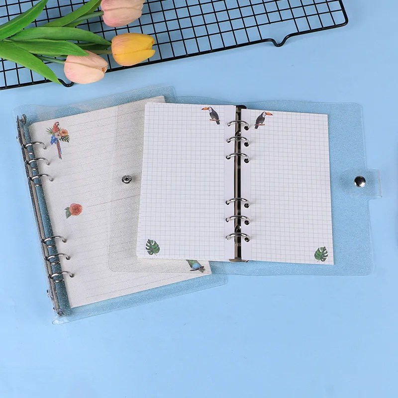 Pvc Soft Cover Transparent Loose Leaf System Notebook Budget Binder 6