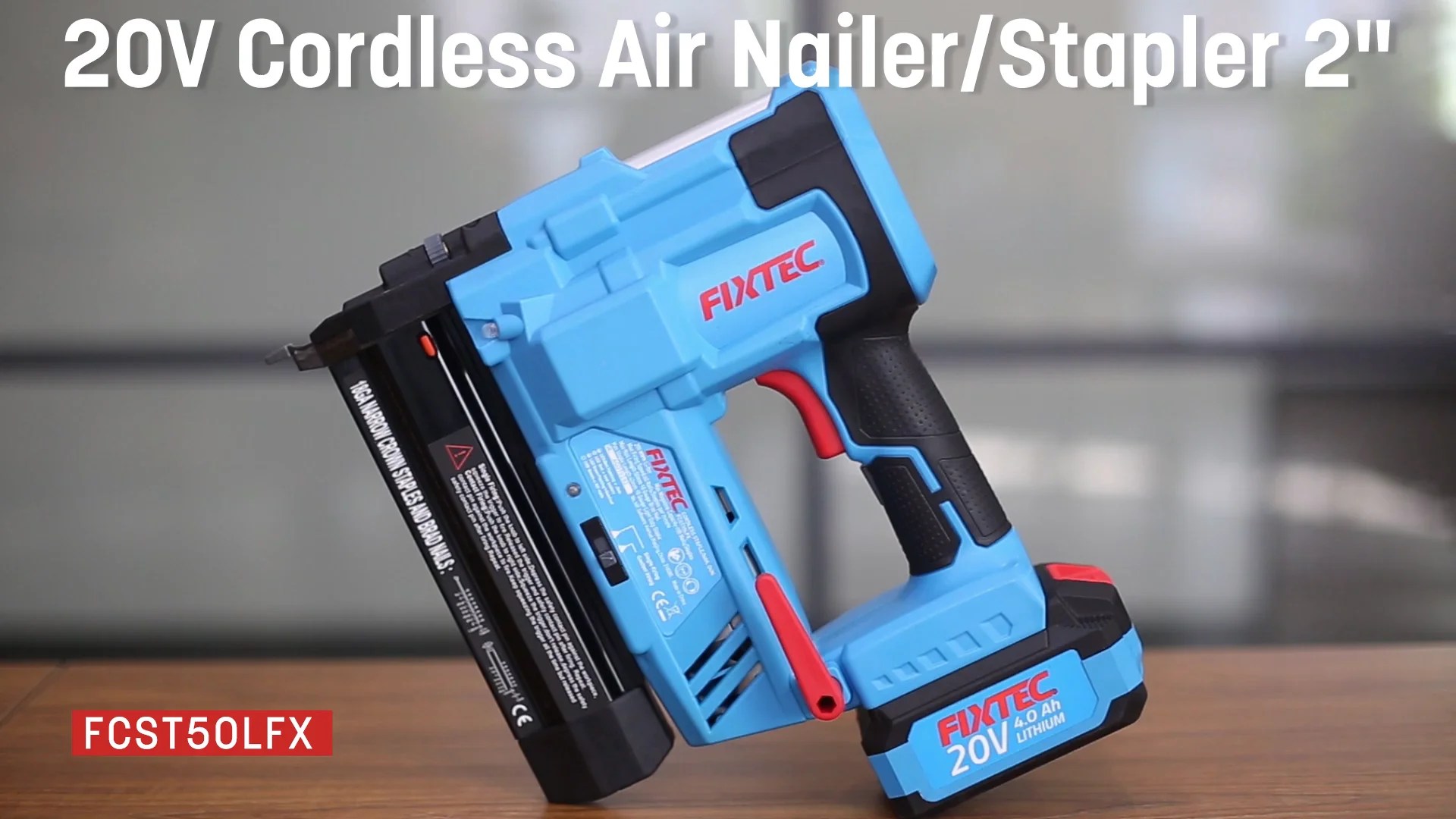 Fixtec Nailing Gun Pneumatic Nailers 20v Cordless Air Nailer/stapler 2