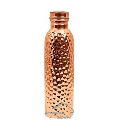 High Quality Metal 1000ml Joint Free Extra Hammered Pure Copper Bottle