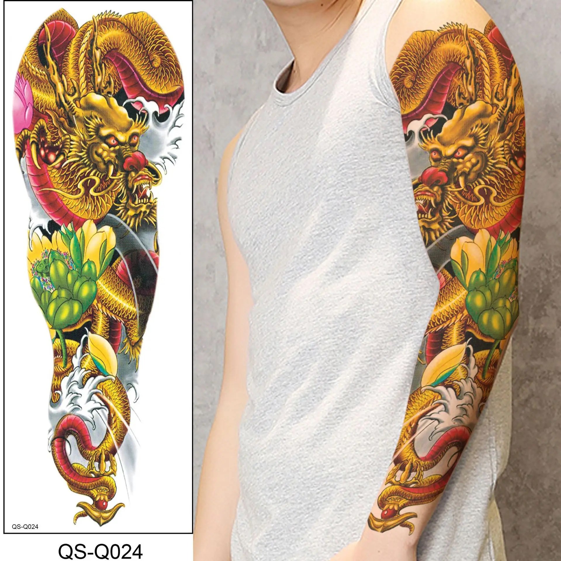 Rts Chinese Dragon Tattoo Water Transfer Waterproof Temporary Body Art Sticker For Woman Man Colorful Sleeve Arms Makeup Tattoo - Buy 3D Colorful Dragon Arm Tattoo Stickers Removable Men Women Waterproof Temporary 1920_x_1920_jpg