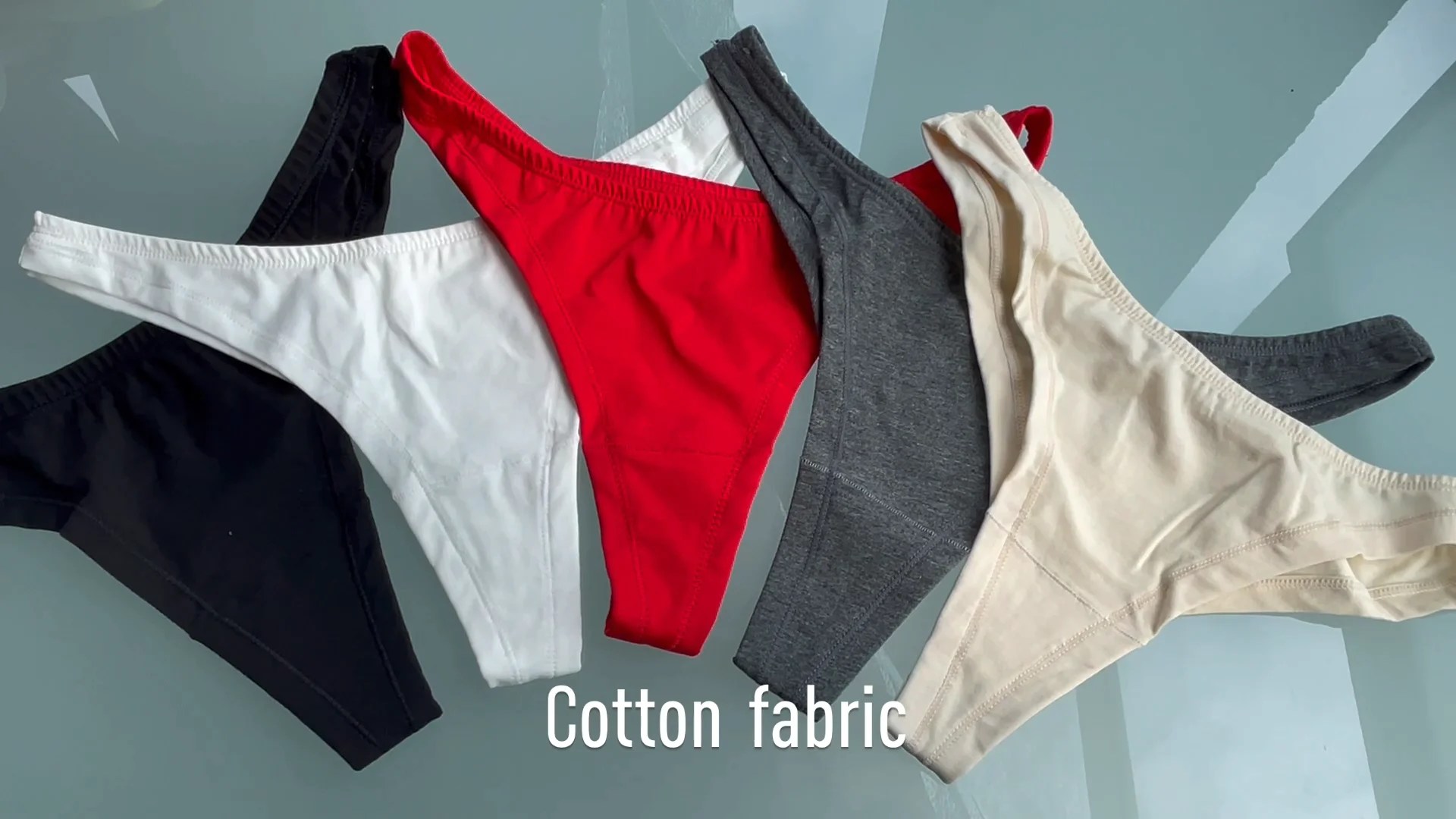 Plain Cotton Thongs Wholesale Custom Logo Underwear High Waist Sexy Thong Panties For Women