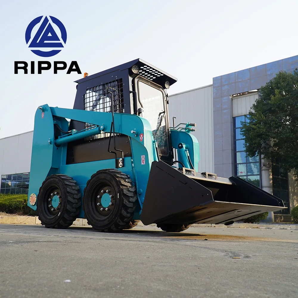 Rippa Mini Skid Steer Diesel Engine 1300kg Skid Steer Loader 1 Ton Mini Skid Steering Loader For