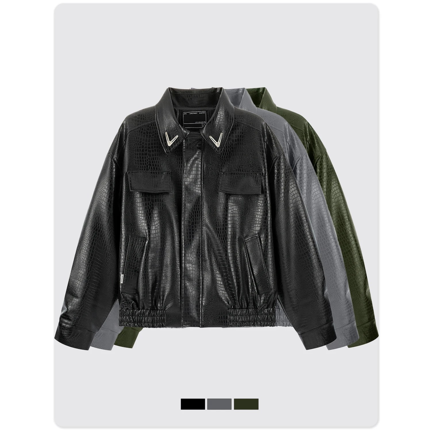 American baseball jacket short snake print jacket men's and women's