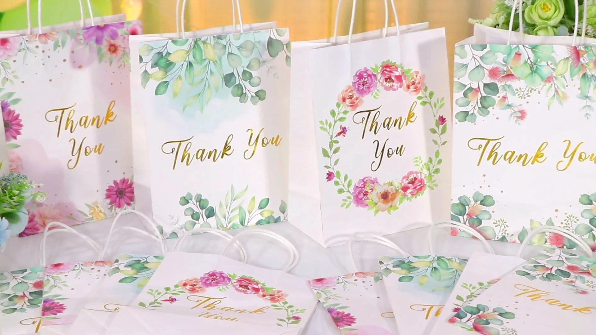 Ourwarm Personalized Biodegradable Small Goody Bag Paper Souvenir Favor Return Gift