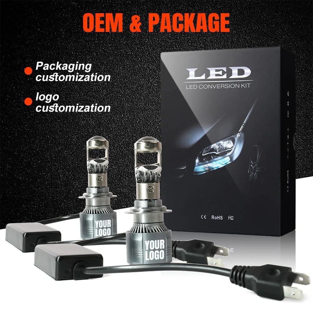 Led H4 Mini Proyector H11 H7 H4 Mini Lens Led Projector Headlight For