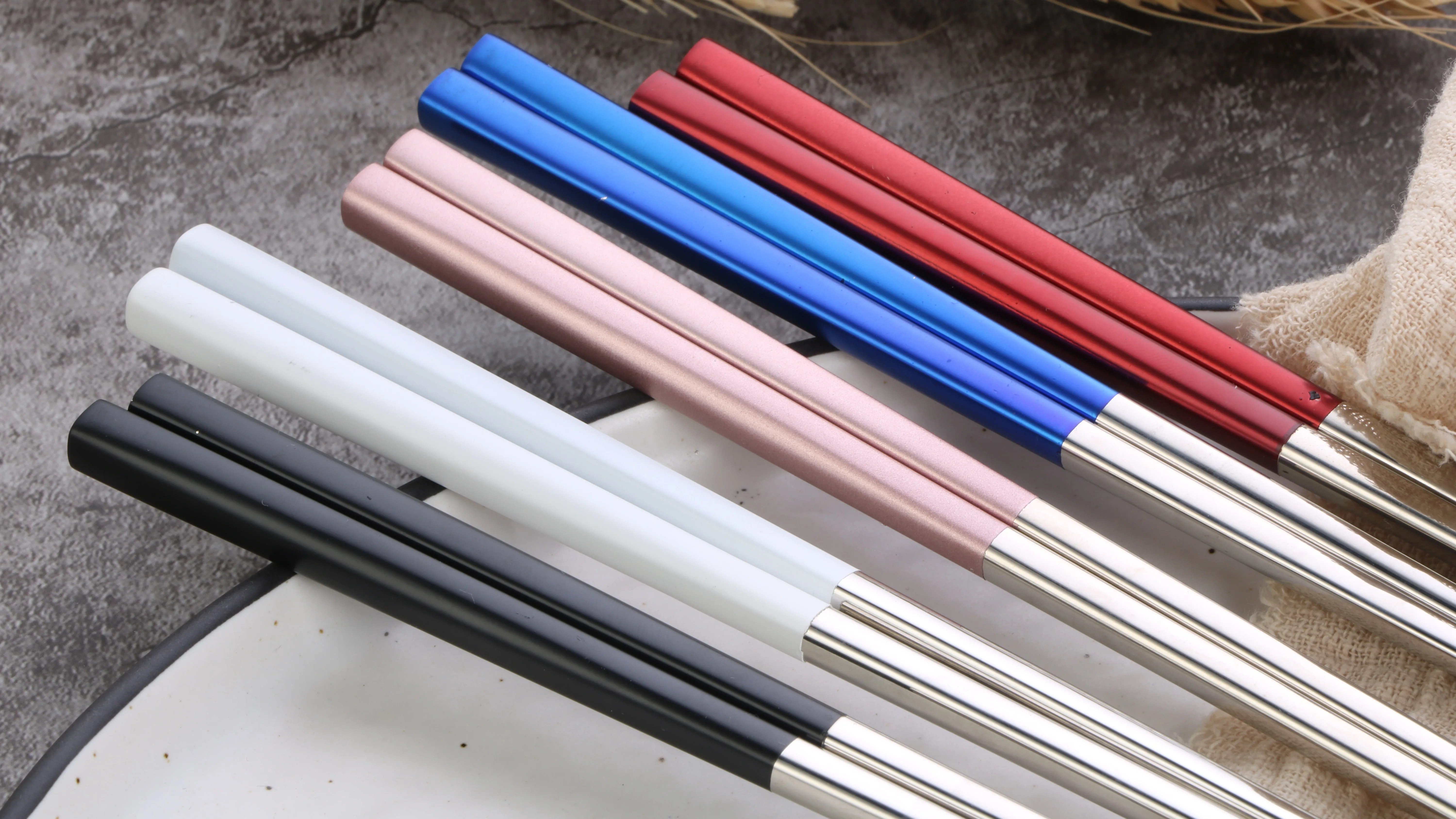 Novelty Chinese Style Chopsticks 5 Colors Hollow Metal Chopstick