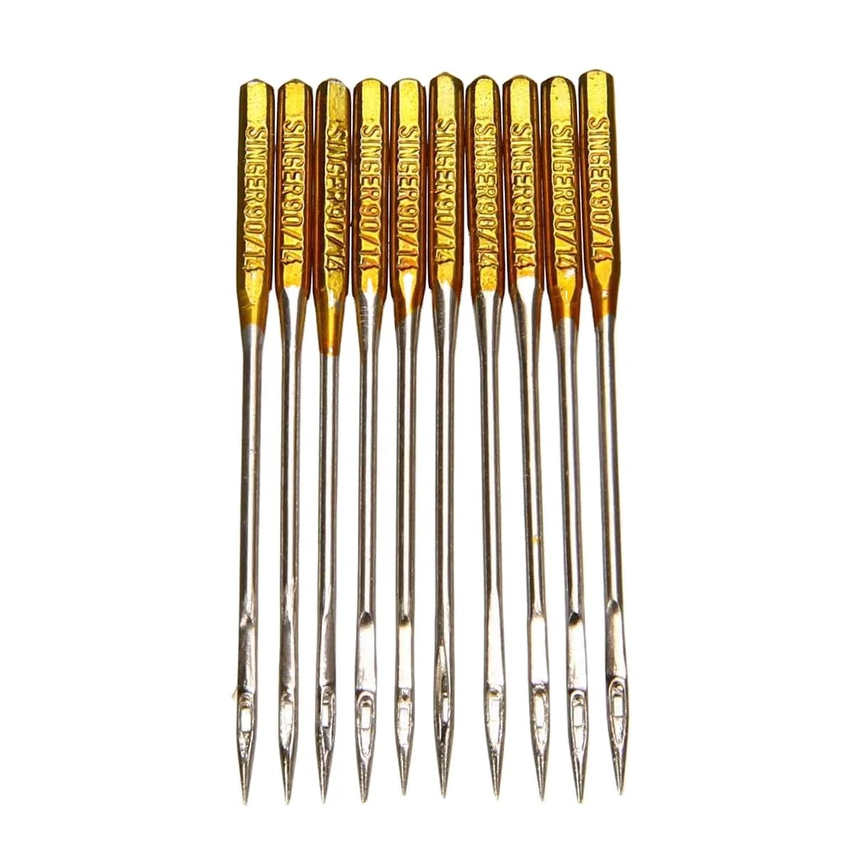 Agujas Para Máquina De Coser 90/14 N. ° 14,Aguja De Acero Dorado Para Singer,Accesorios De Costura Duraderos Para El Hogar - Buy Máquina De Coser Agujas De Titanio Chapado En Aguja Para