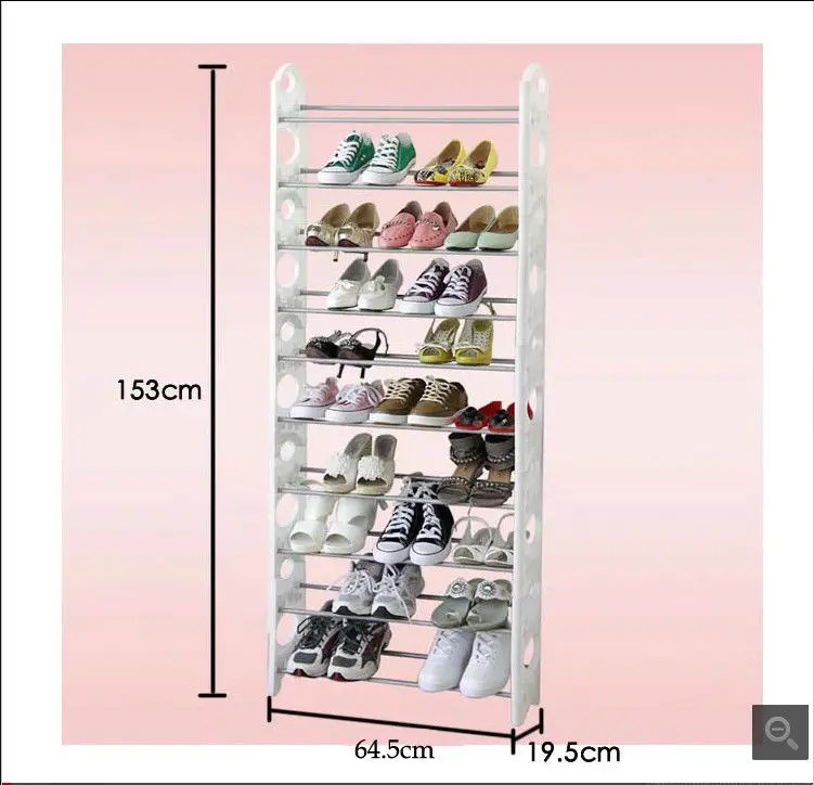 Wholesale Price Rack Shoe 1050 Pairs 10 Tier Diy Folding Plastic Iron
