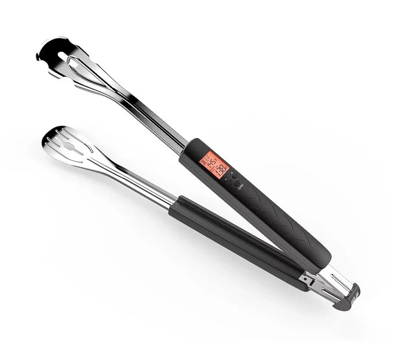 Grill Bbq Stainless Steel Barbecue Food Tong With Digital Thermometer