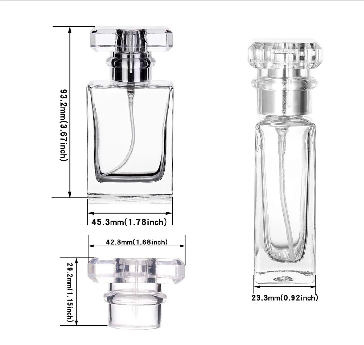 30ml 50ml Refillable Perfume Spray Fine Mist Empty Spray Bottle Flint