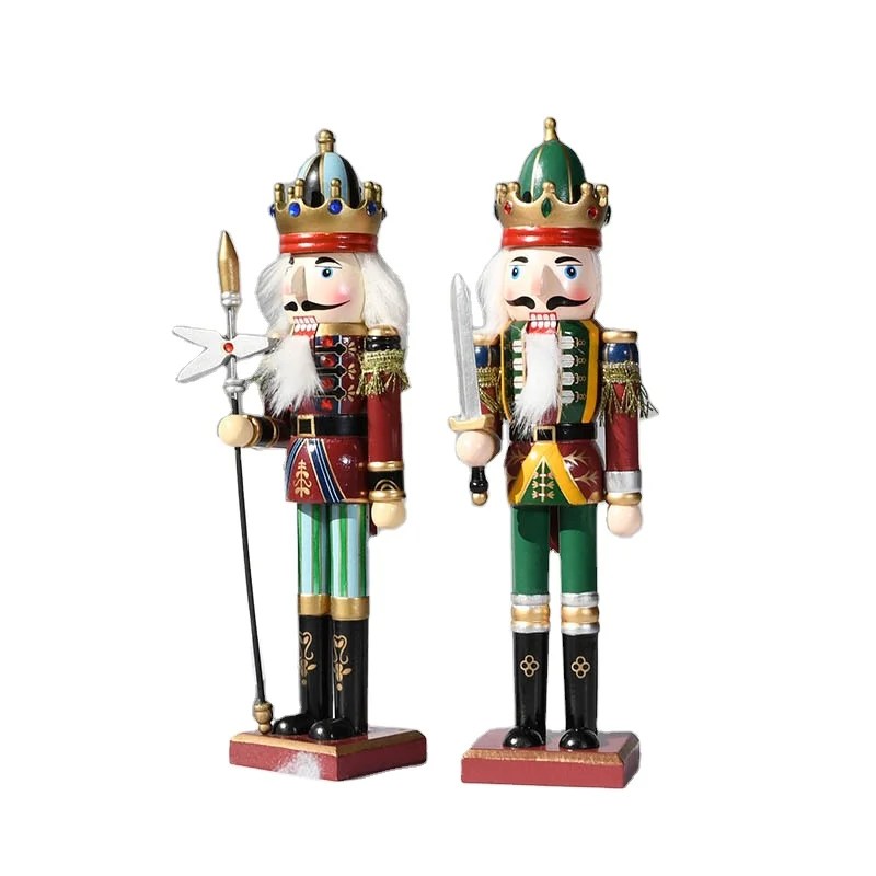 30cm Wooden Nutcracker Figurine Christmas Festival Decoration Home