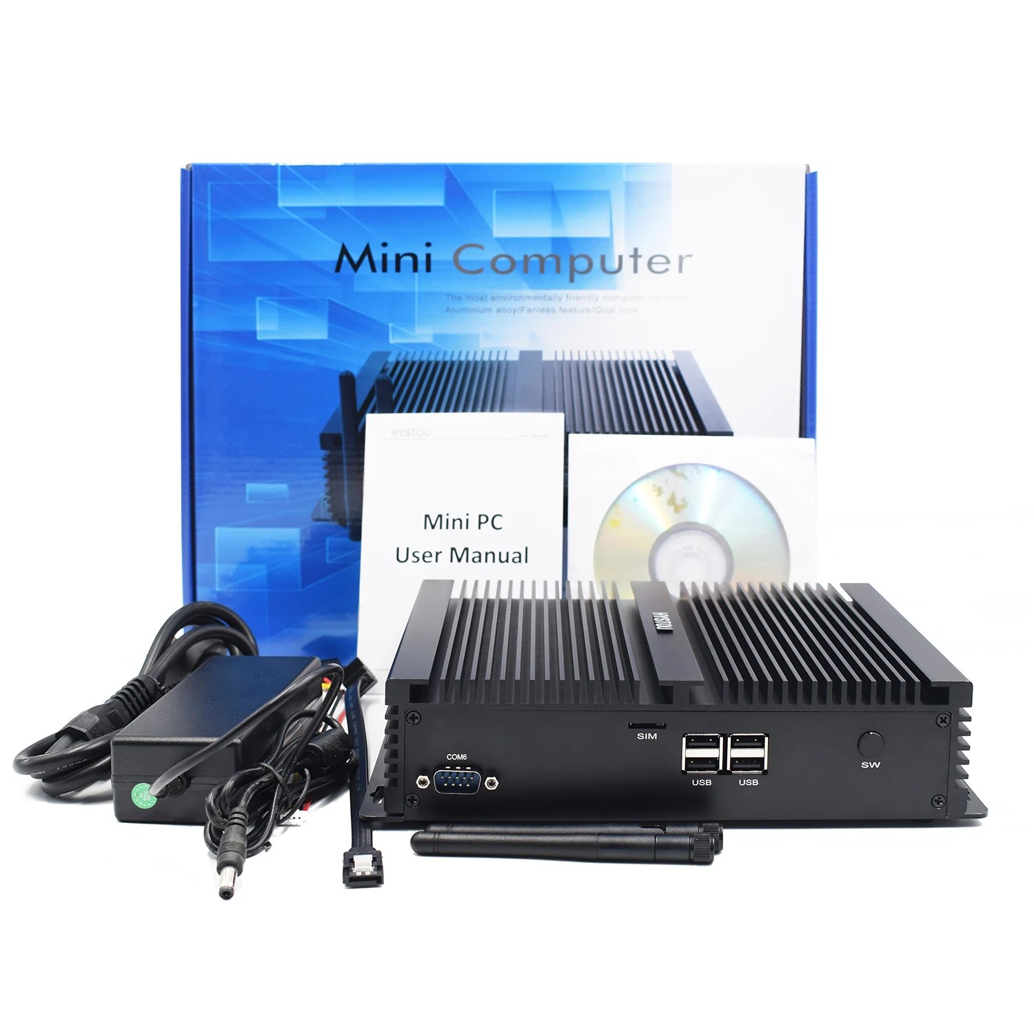 Mini Pc Fanless Rs232 Rs485 Com Lpt Port 8th Gen I5 8250u 8350u