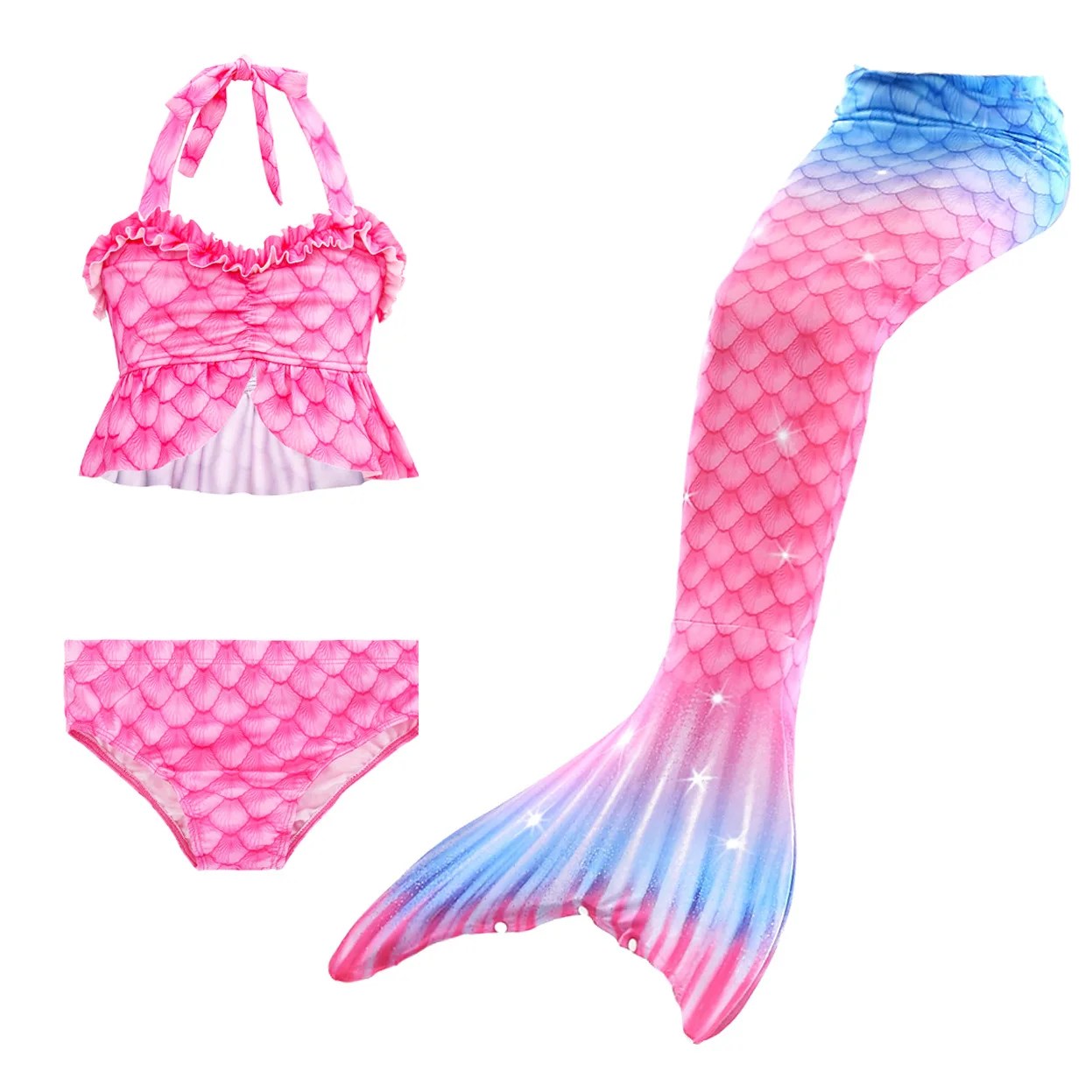 3 Pcs Traje De Baño De Las Niñas Traje De Sirena Regalos De Natación Bikini Cola De Sirena Para Natación - Buy Cola De Sirena Para Nadar Niños Traje De Niñas Cola