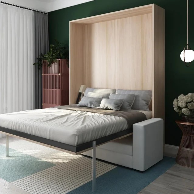 リビングル ソファ付きウォールベッド折りたたみマーフィーベッドソファコンボライブラリマーフィーベッド Buy Hot Sale Wall