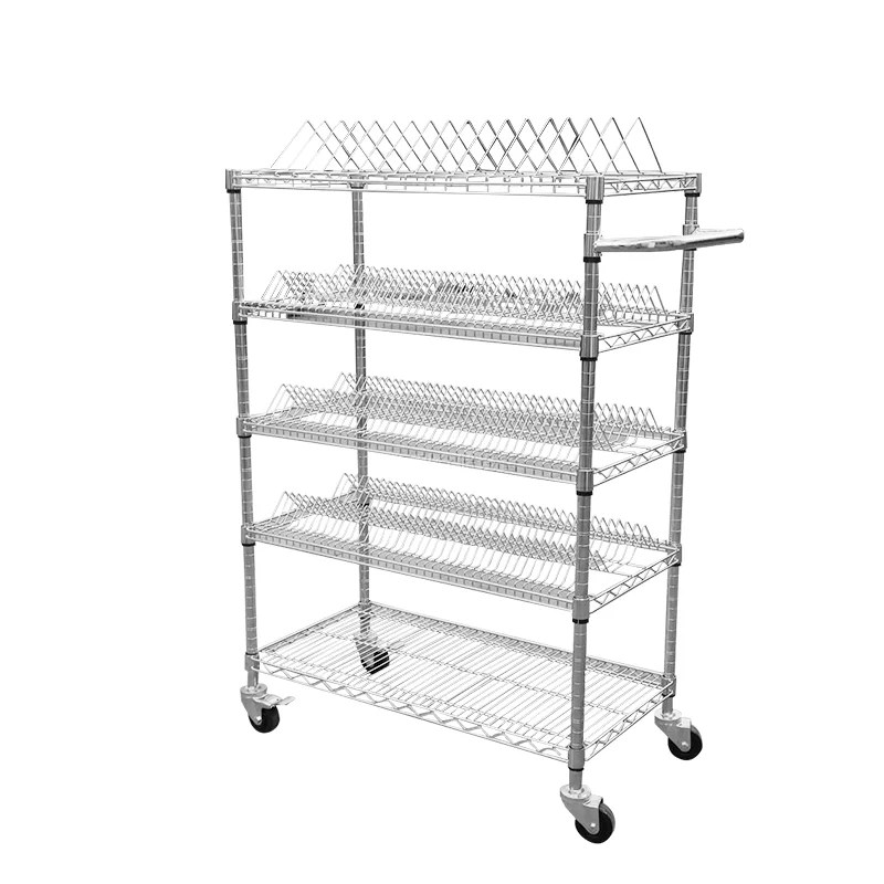 2023 Storage Shelf Chrome Wire Shelf 5 Tiers Wire Shelving Rack Metal
