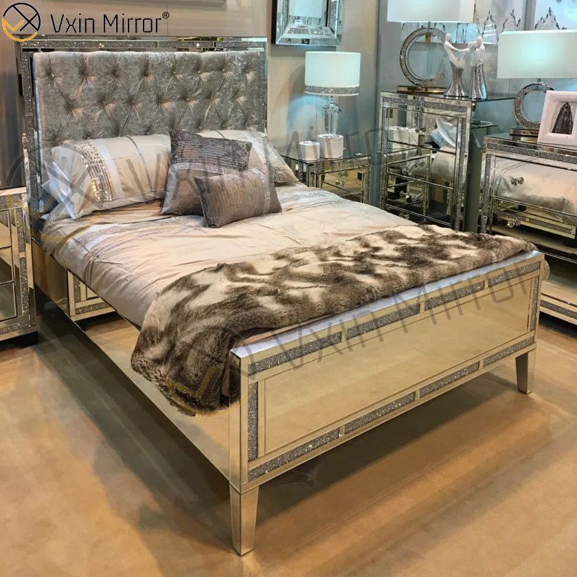 Mirrors are a bedroom essential. vxin mirror furniture wxwf 698 silver and black mirrored king bed buy black mirror bed silver mirror bed mirror bed furniture product on alibaba com