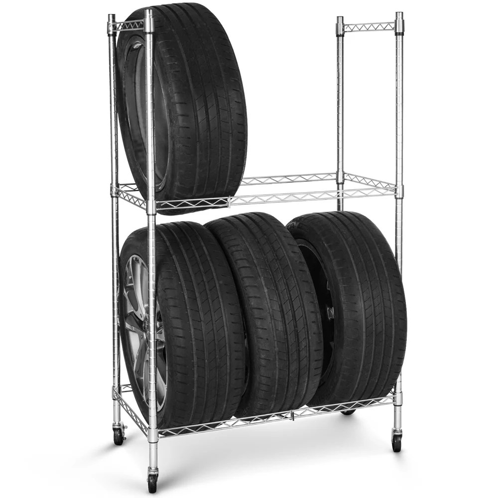 2shelf Silver Wire Shelving Unit For Garage Metal Storage For Repair