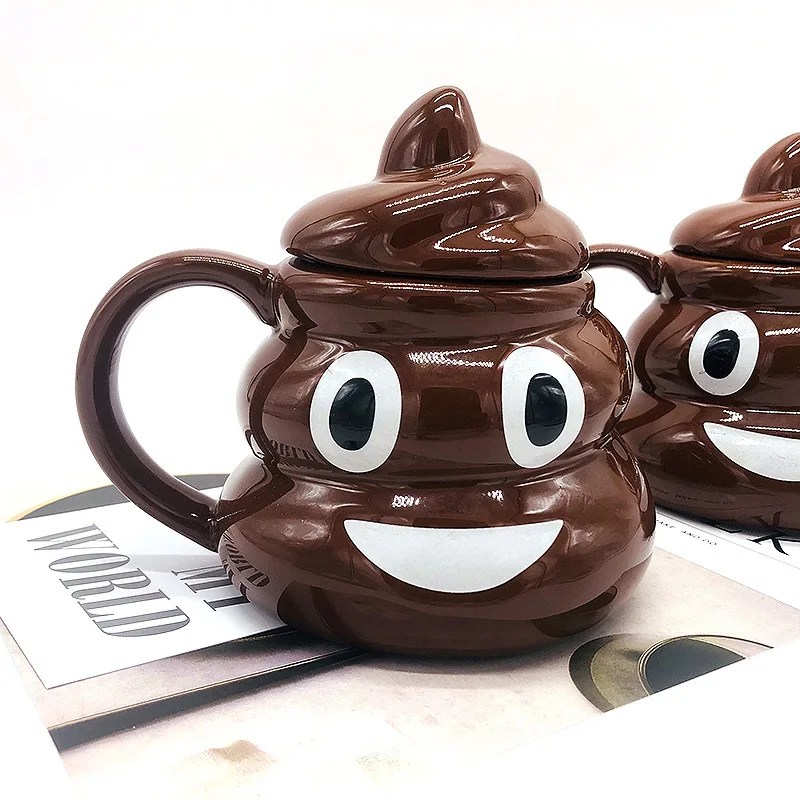 New Design Ceramic Poo Shaped Mug Cartoon Design Creative Funny Novelty