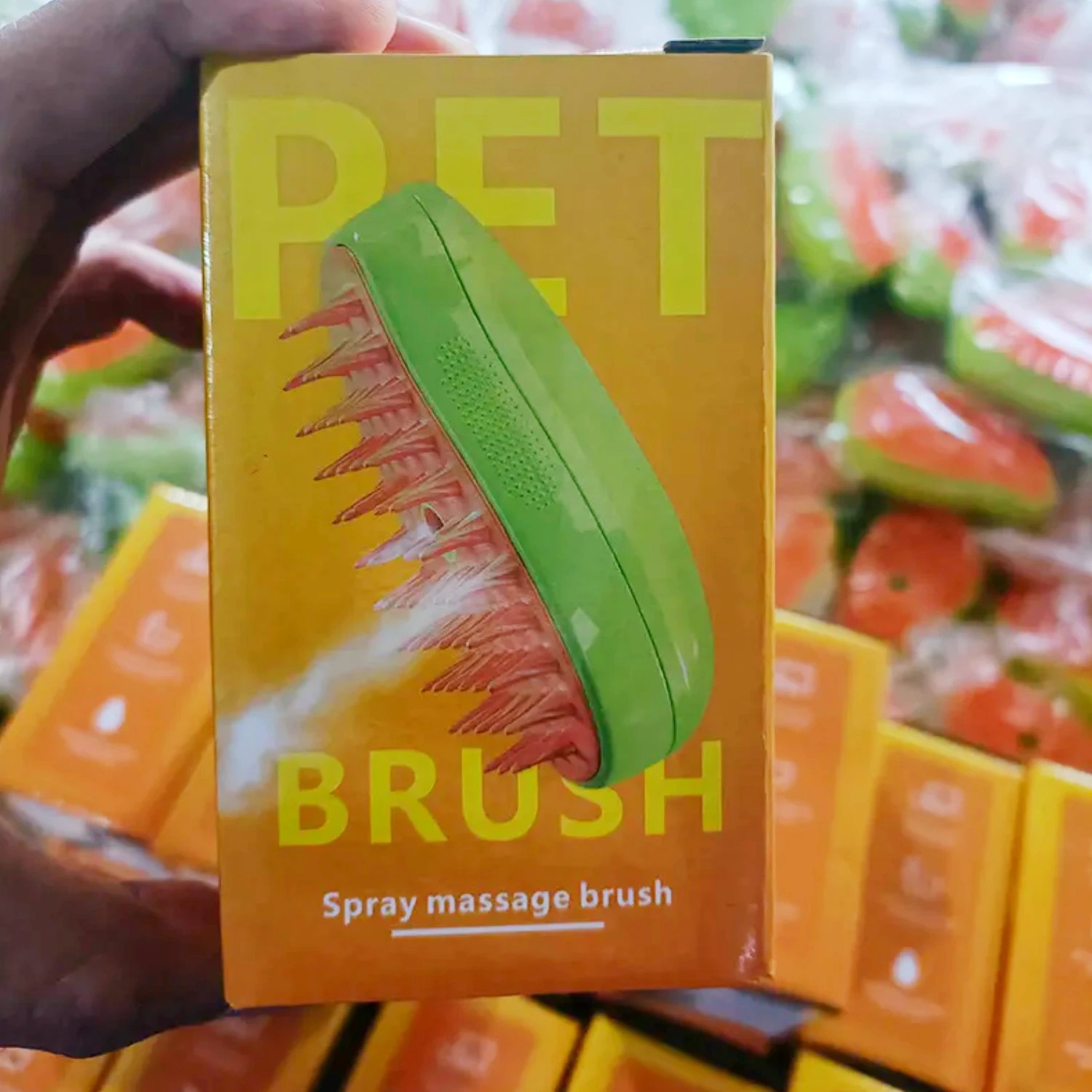 Hot Sale Mango Cat Steam Brush New 3 In1 Steamy Pet Cat Brush Cleanser