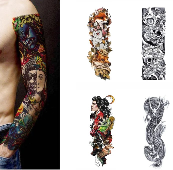 Pieno Braccio Di Grandi Dimensioni Del Cranio Impermeabile Autoadesivo Del Tatuaggio Temporaneo Per Le Donne Degli Uomini - Buy Autoadesivi Del Tatuaggio,Autoadesivi Provvisori Del Tatuaggio,Autoadesivo Del Tatuaggio Impermeabile Product On Alibaba.com 680_x_691_png