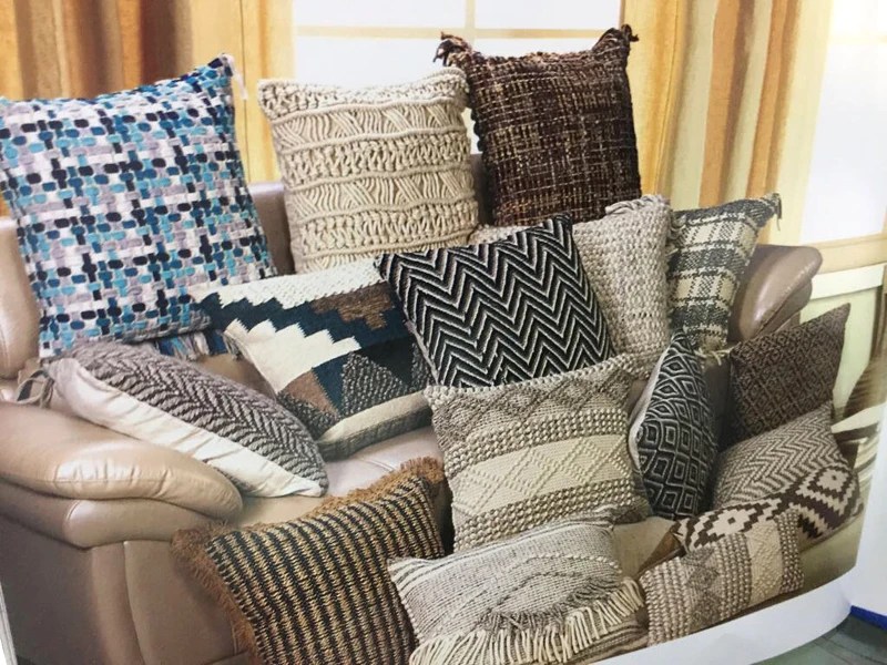 High Quality Blue And White Handloom Cotton Cushion Cover For Sofa