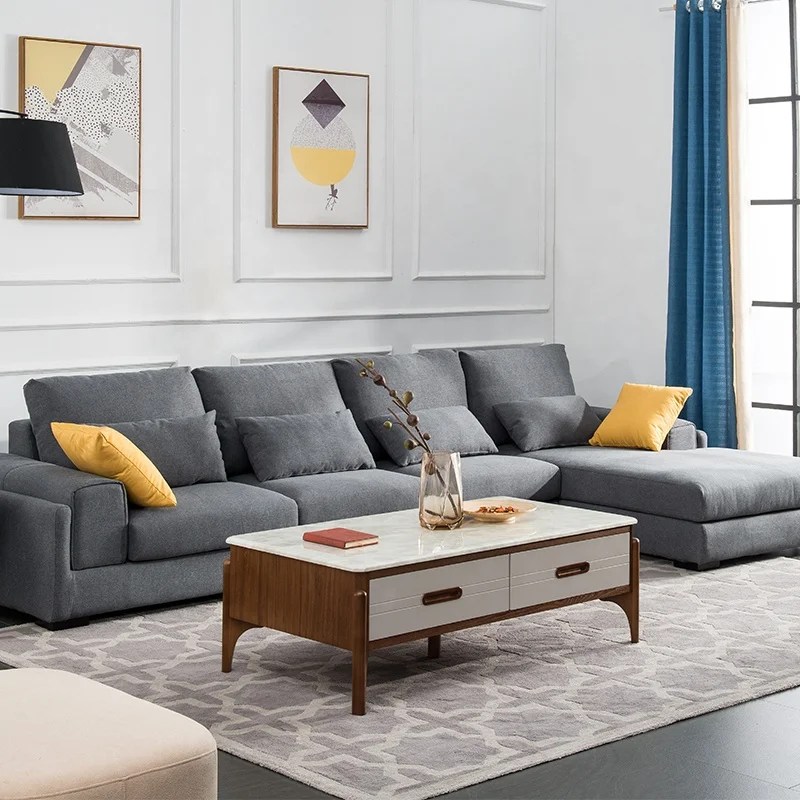 3Seater Sectional Sofa With Ottoman Convertible L Shaped Sofa Couch