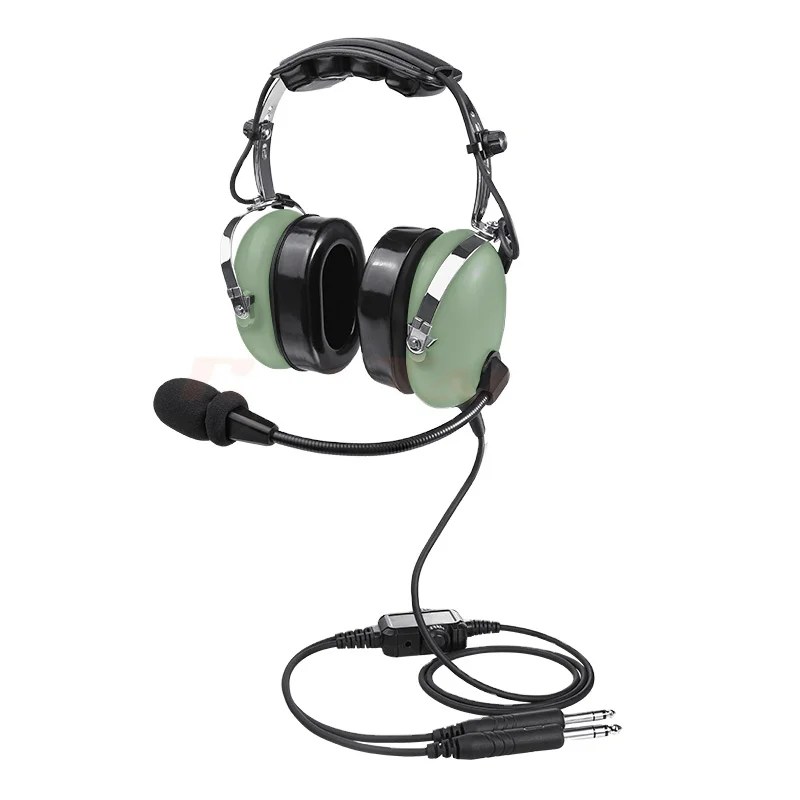 Passive Active Noise Cancelling General Aviation Headset With Dual Plug