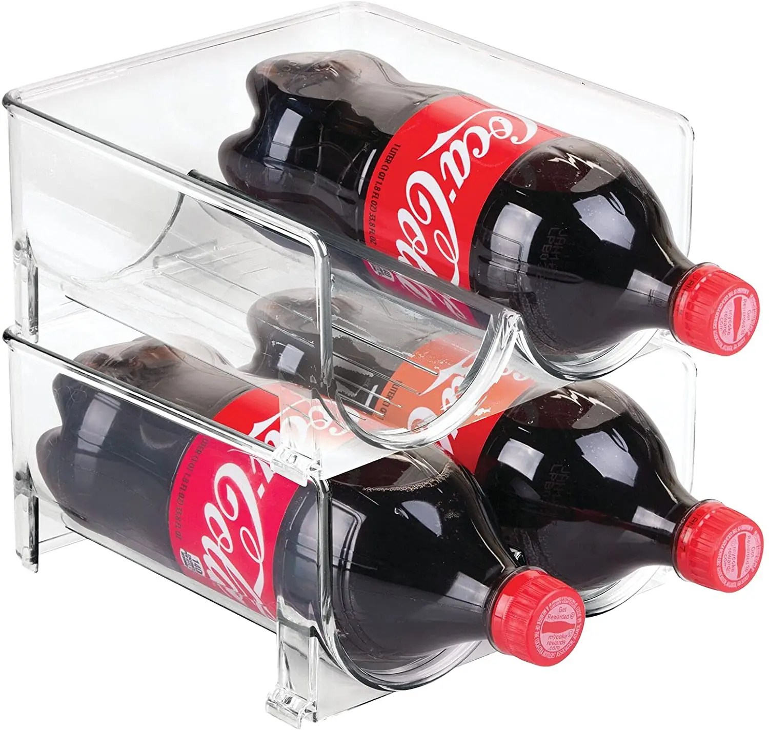 Bosn Plastic Stackable Water Bottle Holder Bin Storage Organizer For