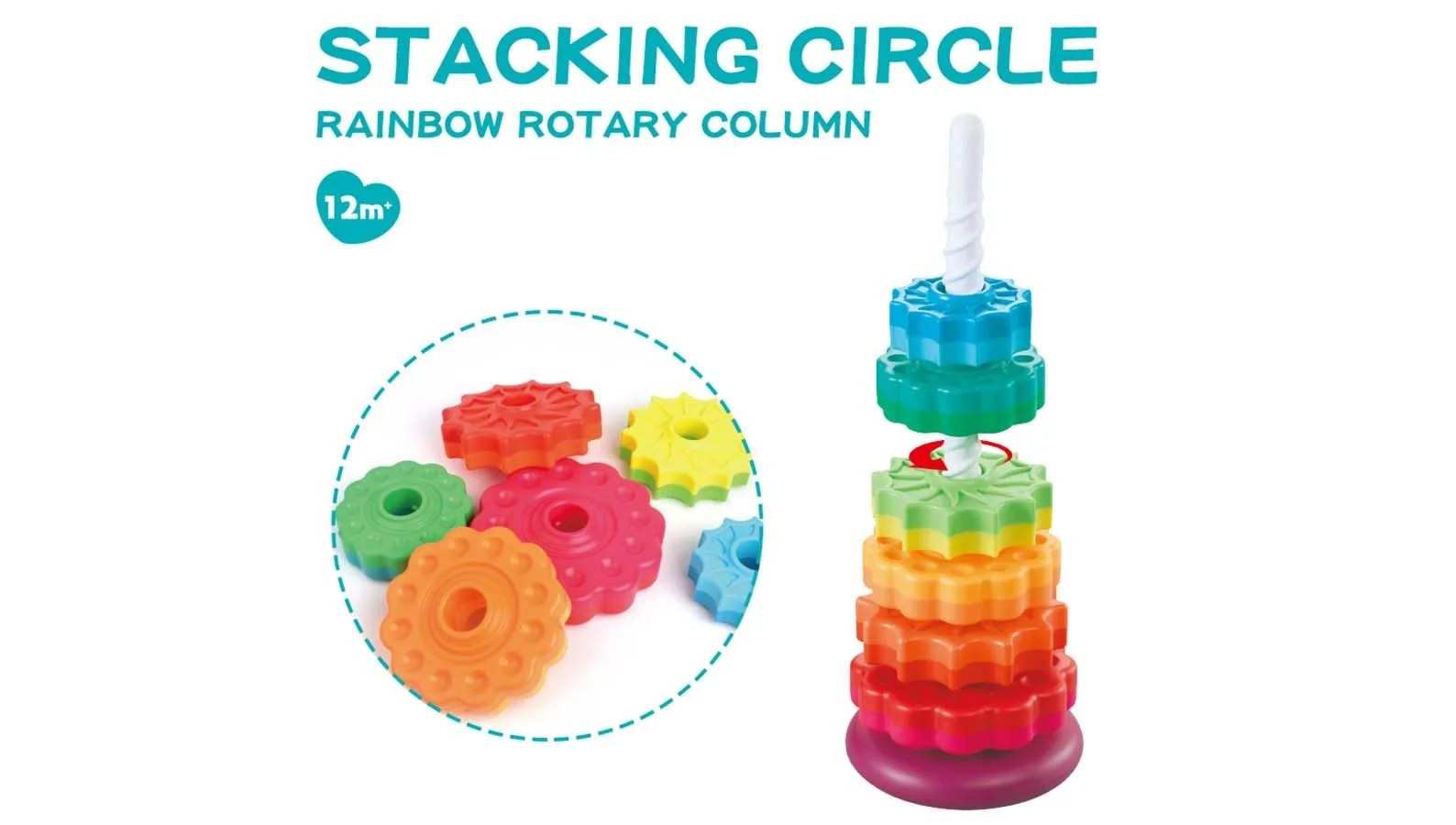 Fatbrain Fat Brain Spin Again Baby Spinning Rainbow Stacking Toys For