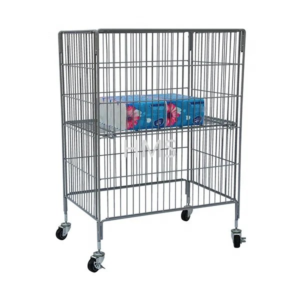 Wire Dump Bin Retail Display Rack Metal Steel Wire Mesh Basket Cage