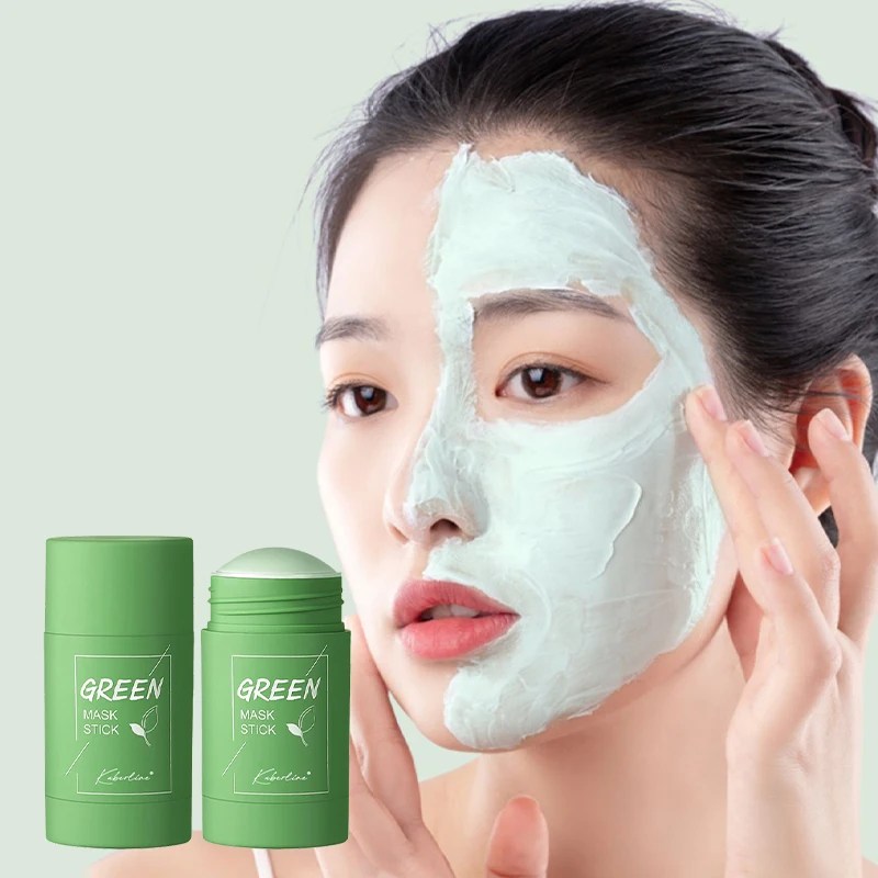 Green Tea Mask Purifying Clay Oil Control Cleansing Eggplant Stick Face Moisturizing Antiacne