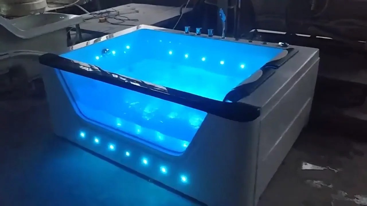 Modern Acrylic Jakuzzi Indoor Bathtub Hydromassage Fibreglass Double