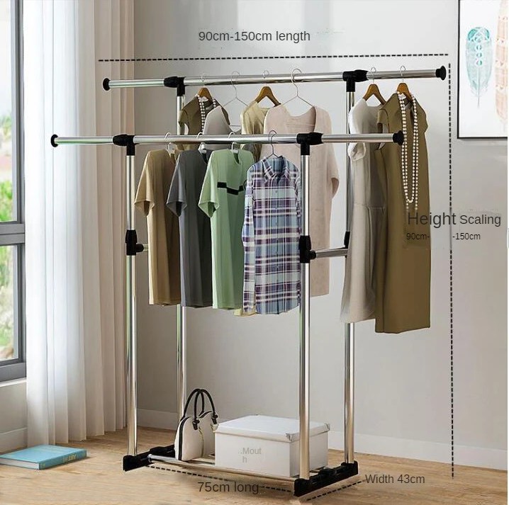 Portable Clothing Hanging Garment Rack Free Standing Clothes Drying