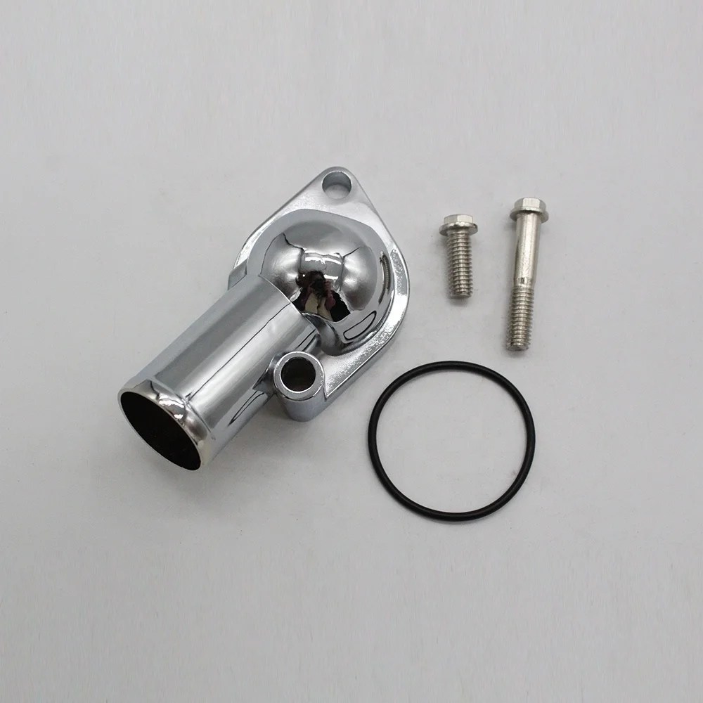 SBC BBC Chevy Chrome Water Neck Thermostat Housing 15° 350 454 Small
