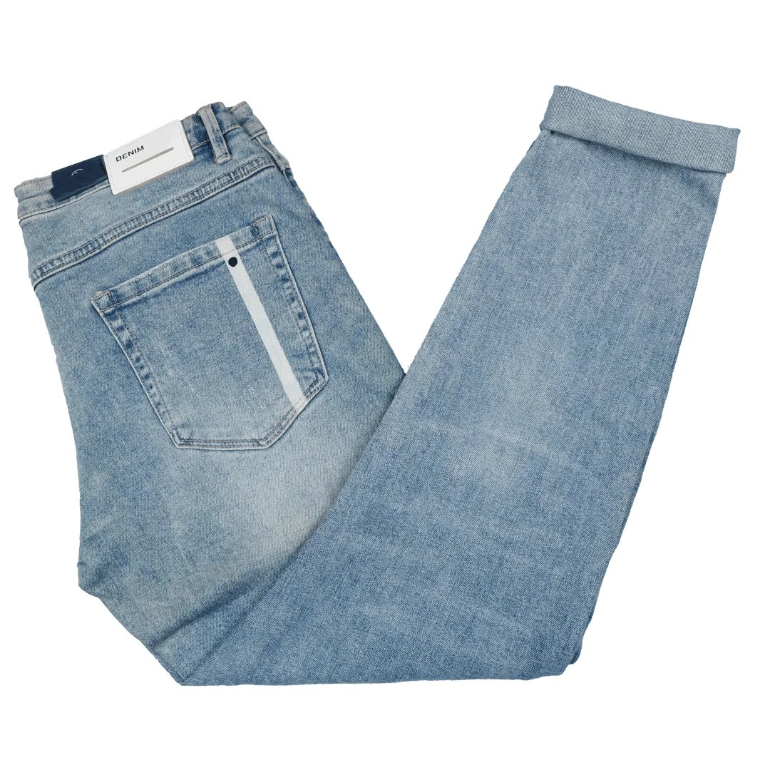 Cheap Price Men's Washed Blue Black Jeans Wholesale Custom Design